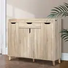Shoe Rack Cabinet 26 Pairs Adjustable Pine Cissy
