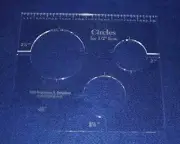 3 Circles Template for 1/2" Foot - Clear with Ruler 1/4" Thick 2", 2.5", 3.5"