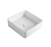 415*415*135mm Poseidon Ultra Slim PA4141 Gloss White Ceramic Square Above Counter Basin