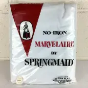 NEW Vintage Springmaid No-Iron Marvelaire White Queen Flat Sheet Luxury Muslin