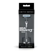 Gillette MACH3 Bold + Magnetic Razor Dock 1 pc Black Heavy, stylish men’s