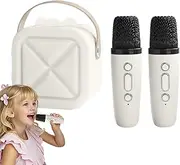Wireless Karaoke Machine Toy - Wireless Karaoke Machine Toy with 2 Microphones - Colorful Lighting Girls Entertainment Family Friends Singing Speaker for Classroom