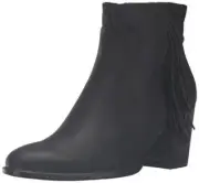 NIB Ecco Women's Shape 55 Bootie Ankle Boot Black Fringe Zip Sz 9/9.5 40 $190
