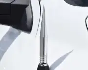 TRUE SPIKE SILVER 5" LONG BILLET FAT SPIKED AM/FM RADIO ANTENNA FOR MINI COOPER (for: Mini)