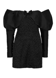 Nafsika Skourti Opera Embellished Satin Mini Dress - Black - 14 14