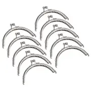 10pcs Metal Purse Frame, 4.1" Kiss Lock Clasp Frame for Coin Purse Sewing Silver