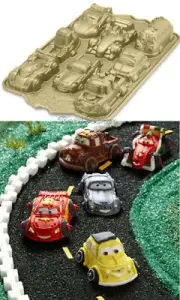 ONE Disney Pixar Cars Cakelet 8 Car Pan Baking Nordic Ware Williams Sonoma NEW