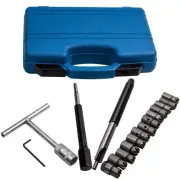 17pcs Diesel Injector Seat Cutter Cleaner Reamer Tool Kit Universal