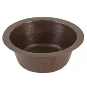 Premier Copper BR12DB2 12 Inch Round Hammered Copper Bar Sink