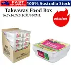 20/40/80x Takeaway Food Containers Plastic Lids 950ml Take away Meal Lunch Box