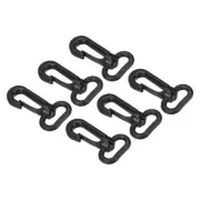 6pcs Plastic Swivel Snap Hook Lobster Clasp Buckle for Webbing Strap Black