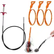Drain Clog Remover Tool 4 Pack 63in Hair Clog Remover for Sink Tub Toilet