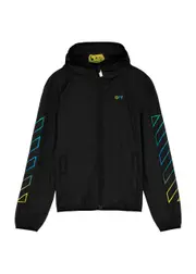 Off-white Kids Arrow Rainbow Hooded Shell Jacket (12 Years) - Black - 12YR (12 Years) 12YR (12 years)