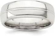 [JewelryWeb] 925 Sterling Silver 7mm Polished Fancy Band Ring-Band Style-Ring for Women and Men