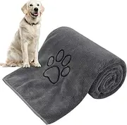 KinHwa Dog Towel Super Absorbent Pet Bath Towel Microfiber Dog Drying Towel for Small, Medium, Large Dogs and Cats 30inch x 50inch Dark-Gray