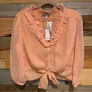 Walter Baker NWT Bree Top & Brooke Skirt Two Piece Set In Peach Jaguar Size L/XL