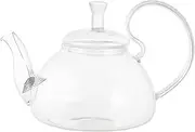 FELTECHELECTR Creative Heat Resistant Glass Tea Pot Sturdy Transparent Teapot for Kung Fu Tea Capacity with Comfortable Scald Handle for Home and Office Use