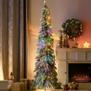 HOMCOM 6ft Tall Prelit Pencil Artificial Christmas Tree Holiday Decor With 407 S