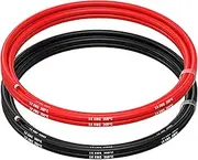 MMOBIEL 14 AWG Electrical Silicone Wire - 14 Gauge (2.08mm²) Tinned Copper Cable 1.5 m / 5 ft 2 Conductor Parallel Wire Red & Black for RC, Drones, 3D Printers, Batteries, Speaker Wires, Led Strips