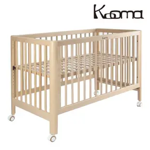 【KOOMA】歐式實木嬰兒中床-櫸木材質(含床墊)