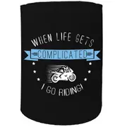 Alcohol Animal Stubby Holder - When Lifes Complicated Ridemoto - Funny Novelty Birthday Gift Joke Beer