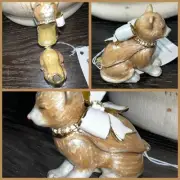 Cat Weight table decor or bookshelf Biege/White Bow [Brand New]