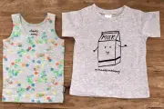 SIZE 0 - 2 X VERY CUTE TOPS FOR YOUR BABY BOY - “ BONDS “ SINGLET AND “ MILK “ T