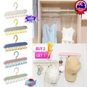 Anti Slip Wardrobe Storage Organiser Space Saving Tie Rack Hanger Home RK