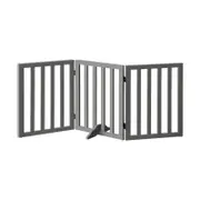 Alopet Wooden Pet Gate Dog Fence 142x60.5cm 3 Panels Safety Stair Barrier Security Door