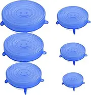 VIDHSAR Reusable Silicone Stretch Lids for Utensils, Bowls, Plates, Jars, Cans, Mugs, Dishwasher, Freezer - 6 Pack (Multi-Colour)