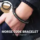 Morse Code Bracelet Weave Jewelry Adjustable String Unique Gift for Women Men