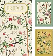 Caspari Chinese Wallpaper Bridge Gift Set Includes Double Deck of Cards and 2 Score Pads in a Presentation Box, 7.8 x 20.35 x 0.55 cm