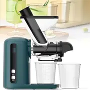 Powerful Masticating Juicer, Portable Compact Cold Press Juicer, Juice Extractor Easy to Assemble & Clean, Household Juice Residue Separator, for Fruits Vegetables and Herbs