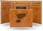 Rico Industries NHL Laser Engraved Tri-Fold Wallet, Brown