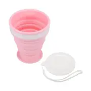 Collapsible Water Bottle, 200mL Travel Folding Cup for Camping, Pink