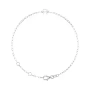 14k White Gold Sans Serif Initial R Bracelet 6 1/2-7 1/2" Gift for Mother