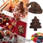 Christmas Hat Tray Serving Platter Dishes For Snack Desktop Wood Food D7P0 X7N7