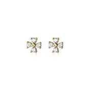 ANYCO Fashion Earrings Gold 925 Sterling Silver Luxury Zircon Clover Flower Mini Small Stud for Women Simple Jewelry Accessories