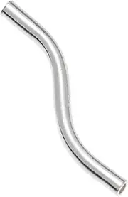 [CAIZZA] 40 pcs .925 Sterling Silver Wave Curve/Curved Tube Bead f/Bracelets/Necklace Barrel 15mm X 1.2mm / Findings/Bright