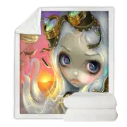 Windswept Lovely Steampunk Beautiful Girl at Sunset Throw Blanket