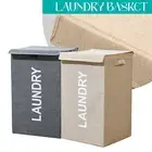 Laundry Clothes Storage Basket Bin 57L Collapsible Space Saving Hamper with Lid