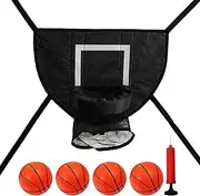 Jump Hoop Attachment - Adjustable Bouncing Dunk Frame, Trampoline Ball Net | Airbound Shot Ring, Trampoline Training Accessories for Kids Playground, Family Time