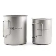 CE 2-Piece Titanium Cookware Set Mug 15oz 450ml + 25oz 750ml Cup Mug Ultralight
