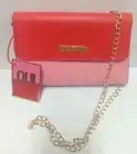 NWT Juicy Couture OUI Pink & Red Clutch w/Gold Shoulder Chain (FC 206/2 D 1133)