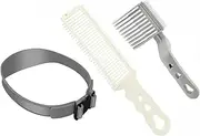 3Pcs Hair Trimming Fade Guide with Fade Comb,Barber Fade Comb Barber Combs with Fade Hair Trimming Guide,Fade Comb Barber Cutting Comb,Fade Comb Blend Comb with Hair Trimming Fade Guide for Men,Grey