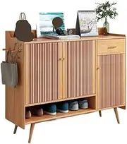 Shoe Cabinet Wooden Entry Shoe Cabinet Home Doorway Corridor Storage Cabinet Entryway Storage Large Capacity,140cm Shoe Rack