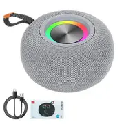 Portable Wireless Bluetooth Speakers, IPX6 Waterproof Small Shower Speaker, Loud Stereo Sound with Carry Lanyard for Outdoor (Grey)