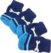 HANABASS 2Pairs Winter Warm Slip Dog Socks for Dogs Cotton Pet Socks for Cold Weather Protection Washable and Comfortable for Poodles and Similar Breeds S