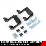 BLACK ALUMINUM NERF BARS SIDE HOOP STEPS 12" WIDTH FOR PICKUP TRUCK JEEP DODGE