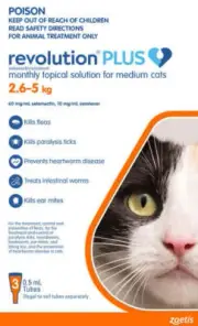 Revolution PLUS for Medium Cats 2.6-5kg - ORANGE